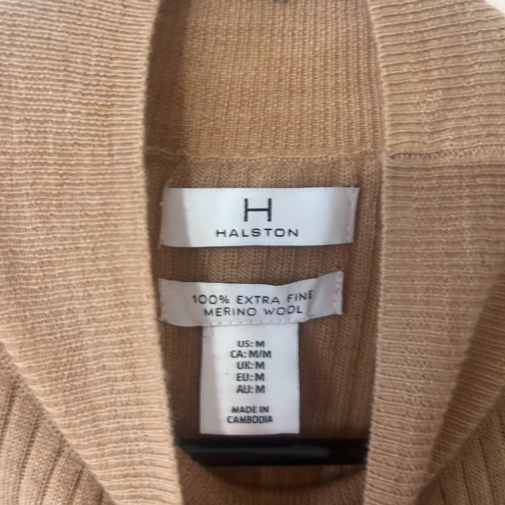 H by Halston Beige turtleneck Neck Sweater